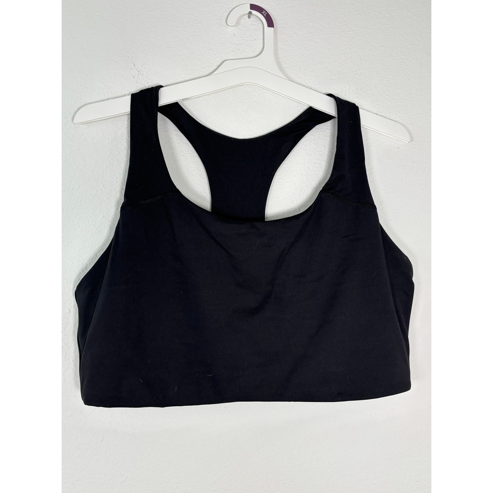 Old Navy Active Powersoft Sports Bra Black Racerback Medium Support 2X Go-Dry